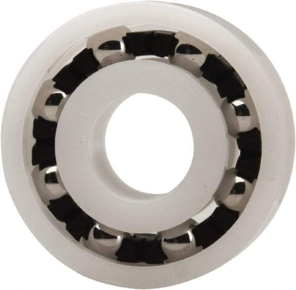 Made in USA - 8mm Bore Diam, 22mm OD, Open Plastic Race Radial Ball Bearing - 7mm Wide, 1 Row, Round Bore, 33 Lb Static Capacity, 42 Lb Dynamic Capacity - Apex Tool & Supply