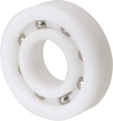 Made in USA - 12mm Bore Diam, 28mm OD, Open Plastic Race Radial Ball Bearing - 8mm Wide, 1 Row, Round Bore, 43 Lb Static Capacity, 55 Lb Dynamic Capacity - Apex Tool & Supply
