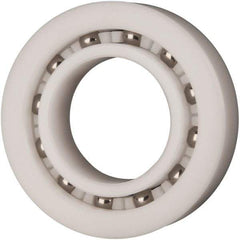 Made in USA - 25mm Bore Diam, 47mm OD, Open Plastic Race Radial Ball Bearing - 12mm Wide, 1 Row, Round Bore, 61 Lb Static Capacity, 92 Lb Dynamic Capacity - Apex Tool & Supply