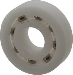 Made in USA - 12mm Bore Diam, 32mm OD, Open Plastic Race Radial Ball Bearing - 10mm Wide, 1 Row, Round Bore, 43 Lb Static Capacity, 55 Lb Dynamic Capacity - Apex Tool & Supply