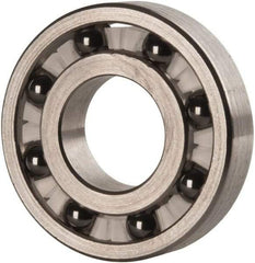 Made in USA - 1/2" Bore Diam, 1-1/8" OD, Open Precision Ground Radial Ball Bearing - 1/4" Wide, 1 Row, Round Bore, 129 Lb Static Capacity, 165 Lb Dynamic Capacity - Apex Tool & Supply