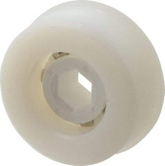 Made in USA - 1 Row, 1.87" OD, 7/16" Hex Bore Conveyor Roller Bearing - 92 Lb Capacity, 729 Max RPM, Stainless Steel with Polypropylene Housing - Apex Tool & Supply