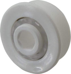 Made in USA - 2 Row, 1.6" OD, 7/16" Hex Bore Conveyor Roller Bearing - 85 Lb Capacity, 855 Max RPM, Stainless Steel with Polypropylene Housing - Apex Tool & Supply