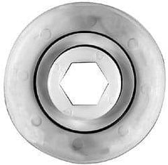 Made in USA - 1 Row, 2.056" OD, 7/16" Hex Bore Conveyor Roller Bearing - 92 Lb Capacity, 729 Max RPM, Stainless Steel with Polypropylene Housing - Apex Tool & Supply