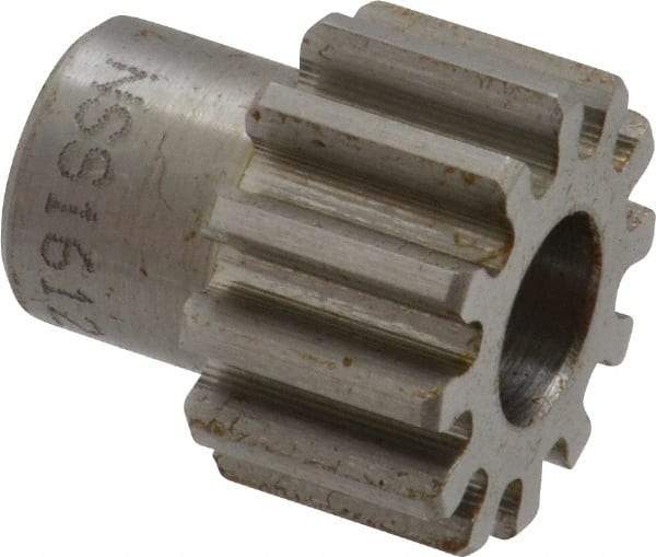Browning - 16 Pitch, 3/4" Pitch Diam, 12 Tooth Spur Gear - 3/8" Bore Diam, 9/16" Hub Diam, Steel - Apex Tool & Supply