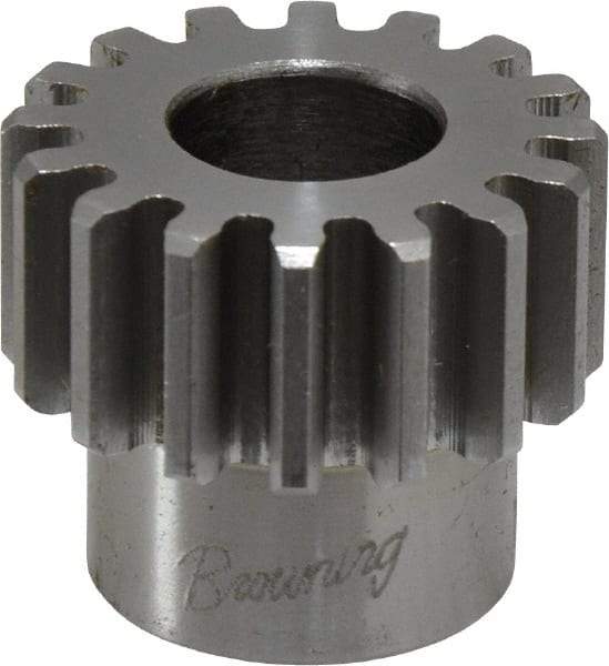 Browning - 16 Pitch, 1" Pitch Diam, 16 Tooth Spur Gear - 1/2" Bore Diam, 13/16" Hub Diam, Steel - Apex Tool & Supply