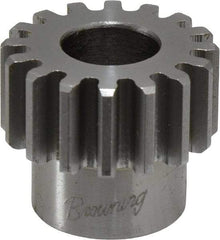 Browning - 16 Pitch, 1" Pitch Diam, 16 Tooth Spur Gear - 1/2" Bore Diam, 13/16" Hub Diam, Steel - Apex Tool & Supply