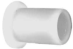 Made in USA - 1/4" Inside x 1/2" Outside Diam, Polyethylene Sleeve Bearing - 5/8" Flange Outside Diam, 3/32" Flange Thickness, 1/2" OAL - Apex Tool & Supply