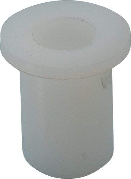 Made in USA - 3/8" Inside x 5/8" Outside Diam, Polyethylene Sleeve Bearing - 7/8" Flange Outside Diam, 3/32" Flange Thickness, 1" OAL - Apex Tool & Supply