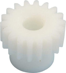 Poly Hi Solidur - 20 Pitch, 0.9" Pitch Diam, 1" OD, 18 Tooth Spur Gear - 3/8" Face Width, 5/16" Bore Diam, 43/64" Hub Diam, 20° Pressure Angle, Acetal - Apex Tool & Supply