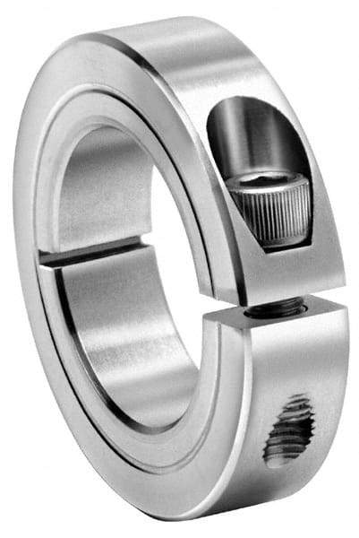Climax Metal Products - 2-1/16" Bore, Steel, One Piece One Piece Split Shaft Collar - 3-1/4" Outside Diam, 3/4" Wide - Apex Tool & Supply