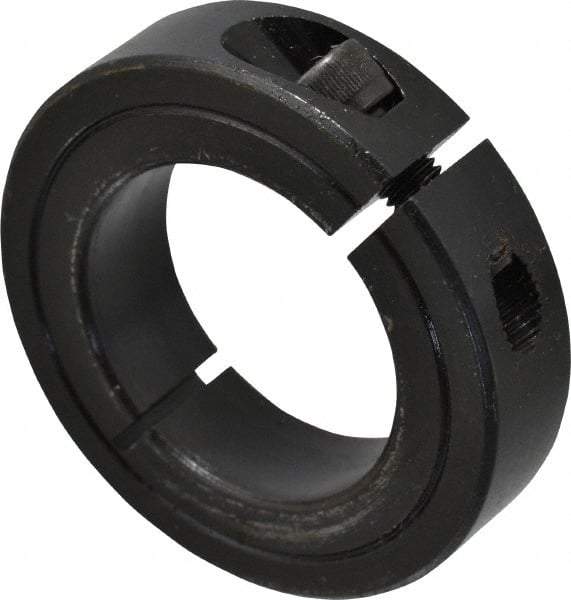 Climax Metal Products - 1-3/8" Bore, Steel, One Piece Clamp Collar - 2-1/4" Outside Diam, 9/16" Wide - Apex Tool & Supply