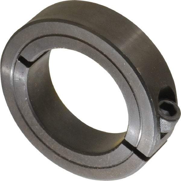 Climax Metal Products - 1-7/16" Bore, Steel, One Piece Clamp Collar - 2-1/4" Outside Diam, 9/16" Wide - Apex Tool & Supply