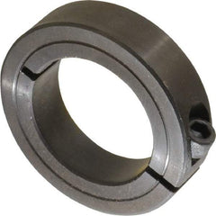 Climax Metal Products - 1-7/16" Bore, Steel, One Piece Clamp Collar - 2-1/4" Outside Diam, 9/16" Wide - Apex Tool & Supply