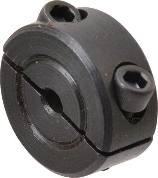 Climax Metal Products - 1/8" Bore, Steel, Two Piece Shaft Collar - 11/16" Outside Diam, 5/16" Wide - Apex Tool & Supply