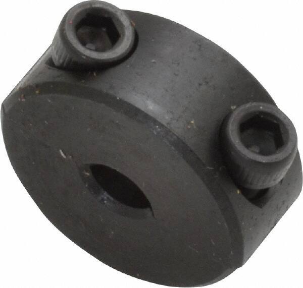 Climax Metal Products - 3/16" Bore, Steel, Two Piece Shaft Collar - 11/16" Outside Diam, 5/16" Wide - Apex Tool & Supply