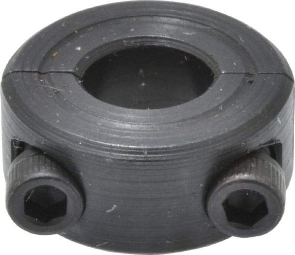 Climax Metal Products - 5/16" Bore, Steel, Two Piece Shaft Collar - 11/16" Outside Diam, 5/16" Wide - Apex Tool & Supply
