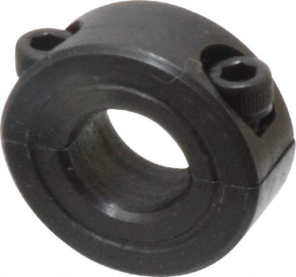 Climax Metal Products - 7/16" Bore, Steel, Two Piece Shaft Collar - 15/16" Outside Diam, 3/8" Wide - Apex Tool & Supply