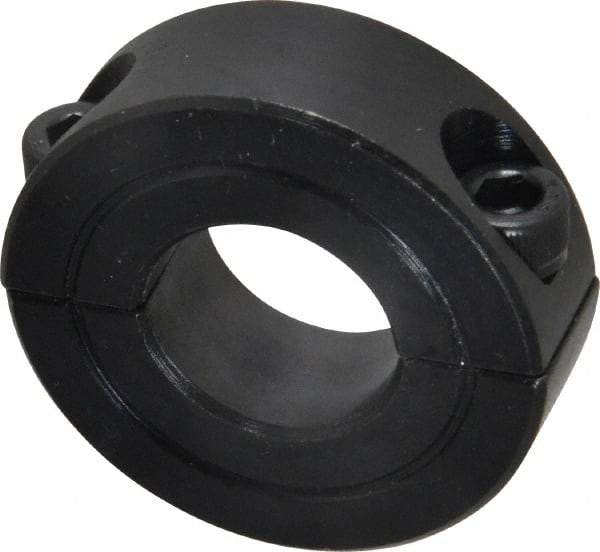 Climax Metal Products - 11/16" Bore, Steel, Two Piece Two Piece Split Shaft Collar - 1-1/2" Outside Diam, 1/2" Wide - Apex Tool & Supply