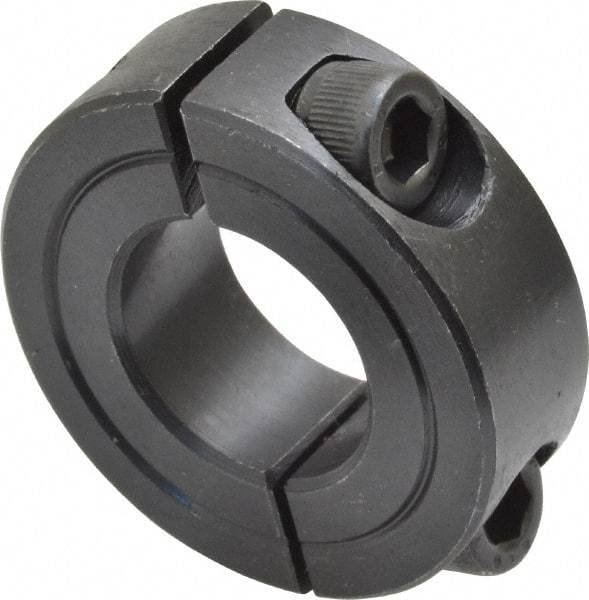 Climax Metal Products - 3/4" Bore, Steel, Two Piece Shaft Collar - 1-1/2" Outside Diam, 1/2" Wide - Apex Tool & Supply