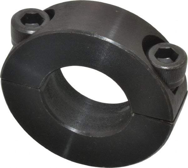 Climax Metal Products - 13/16" Bore, Steel, Two Piece Two Piece Split Shaft Collar - 1-5/8" Outside Diam, 1/2" Wide - Apex Tool & Supply