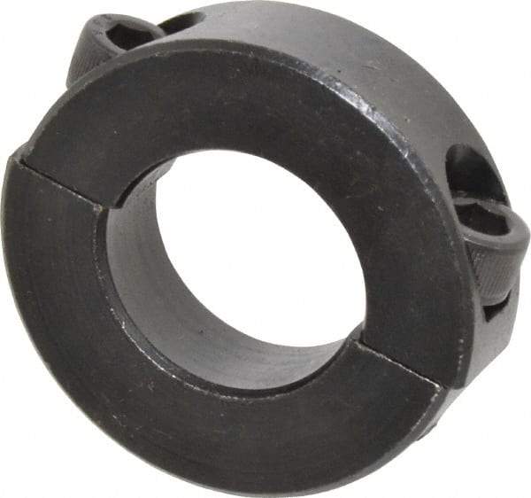 Climax Metal Products - 15/16" Bore, Steel, Two Piece Two Piece Split Shaft Collar - 1-3/4" Outside Diam, 1/2" Wide - Apex Tool & Supply