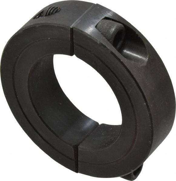Climax Metal Products - 1-3/8" Bore, Steel, Two Piece Shaft Collar - 2-1/4" Outside Diam, 9/16" Wide - Apex Tool & Supply