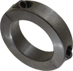Climax Metal Products - 1-9/16" Bore, Steel, Two Piece Two Piece Split Shaft Collar - 2-3/8" Outside Diam, 9/16" Wide - Apex Tool & Supply