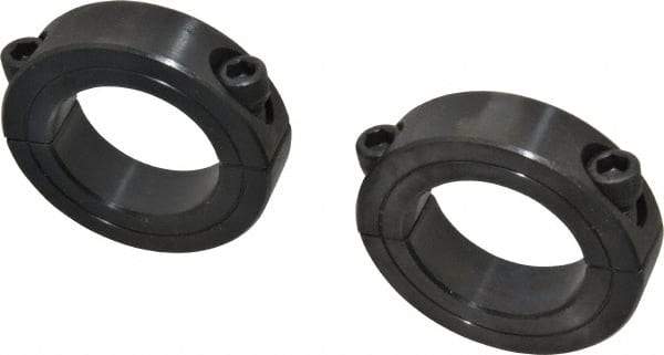Climax Metal Products - 1-5/8" Bore, Steel, Two Piece Shaft Collar - 2-5/8" Outside Diam, 11/16" Wide - Apex Tool & Supply