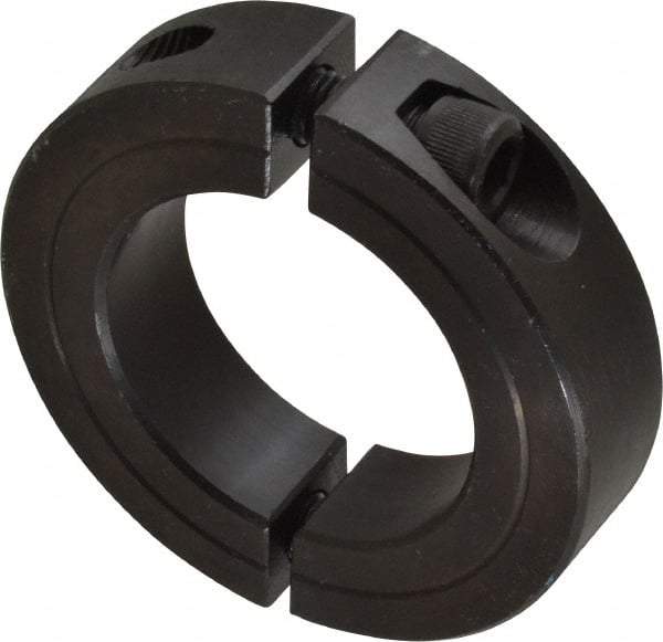 Climax Metal Products - 1-11/16" Bore, Steel, Two Piece Two Piece Split Shaft Collar - 2-3/4" Outside Diam, 11/16" Wide - Apex Tool & Supply