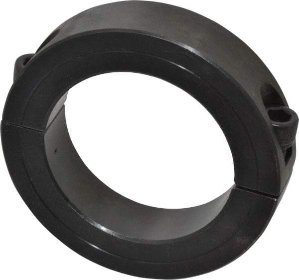 Climax Metal Products - 2-3/16" Bore, Steel, Two Piece Shaft Collar - 3-1/4" Outside Diam, 3/4" Wide - Apex Tool & Supply