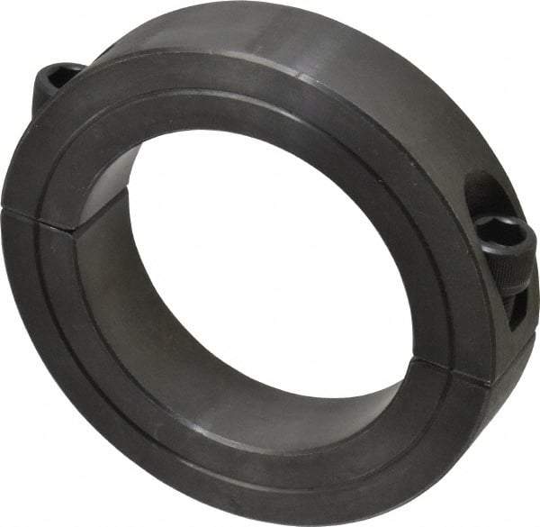 Climax Metal Products - 2-5/8" Bore, Steel, Two Piece Two Piece Split Shaft Collar - 3-7/8" Outside Diam, 7/8" Wide - Apex Tool & Supply