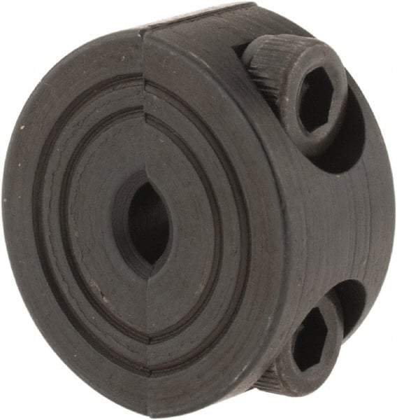Climax Metal Products - 4mm Bore, Steel, Two Piece Shaft Collar - 11/16" Outside Diam - Apex Tool & Supply