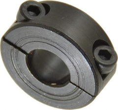 Climax Metal Products - 12mm Bore, Steel, Two Piece Shaft Collar - 1-1/8" Outside Diam - Apex Tool & Supply