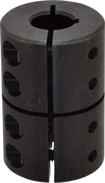 Climax Metal Products - 1/2" Inside x 1-1/4" Outside Diam, Rigid Coupling with Keyway - 1-7/8" Long x 1/8" Keyway Width - Apex Tool & Supply
