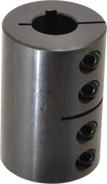 Climax Metal Products - 3/4" Inside x 1-3/4" Outside Diam, Rigid Coupling with Keyway - 2-5/8" Long x 3/16" Keyway Width - Apex Tool & Supply