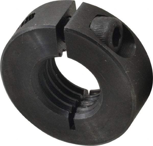 Climax Metal Products - 3/4-10 Thread, Steel, One Piece Threaded Shaft Collar - 1-1/2" Outside Diam, 1/2" Wide - Apex Tool & Supply