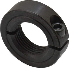 Climax Metal Products - 1-14 Thread, Steel, One Piece Threaded Shaft Collar - 1-3/4" Outside Diam, 1/2" Wide - Apex Tool & Supply
