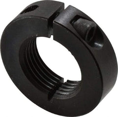 Climax Metal Products - 1-1/8-12 Thread, Steel, One Piece Threaded Shaft Collar - 1-7/8" Outside Diam, 1/2" Wide - Apex Tool & Supply