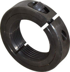 Climax Metal Products - 1-1/2-12 Thread, Steel, One Piece Threaded Shaft Collar - 2-3/8" Outside Diam, 9/16" Wide - Apex Tool & Supply