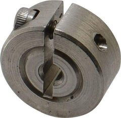 Climax Metal Products - 1/8" Bore, Stainless Steel, One Piece Clamp Collar - 11/16" Outside Diam, 5/16" Wide - Apex Tool & Supply