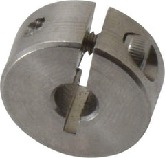 Climax Metal Products - 3/16" Bore, Stainless Steel, One Piece Clamp Collar - 11/16" Outside Diam, 5/16" Wide - Apex Tool & Supply