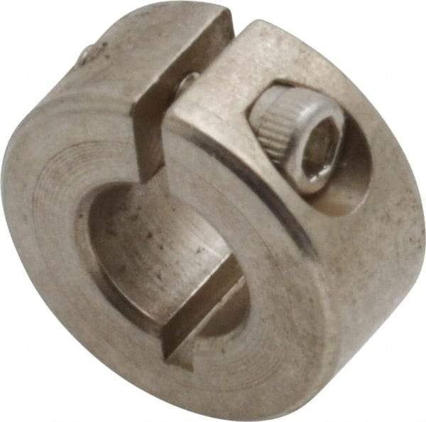 Climax Metal Products - 5/16" Bore, Stainless Steel, One Piece Clamp Collar - 11/16" Outside Diam, 5/16" Wide - Apex Tool & Supply