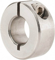 Climax Metal Products - 7/16" Bore, Stainless Steel, One Piece Clamp Collar - 15/16" Outside Diam, 3/8" Wide - Apex Tool & Supply