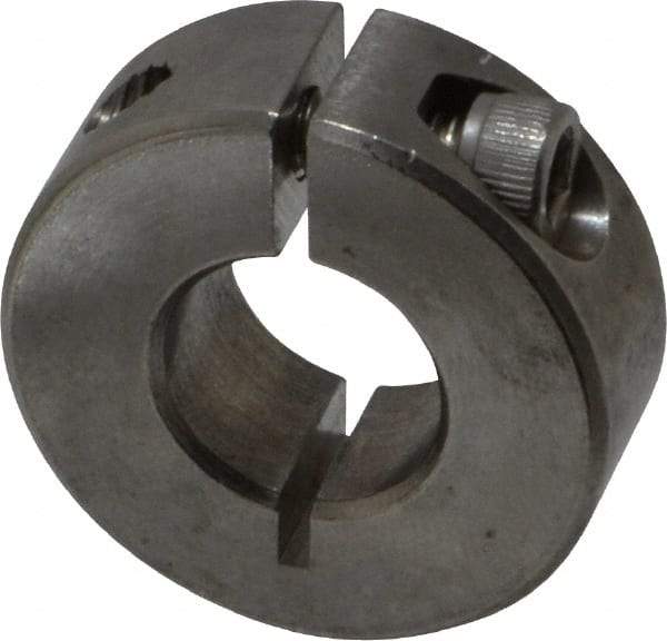 Climax Metal Products - 1/2" Bore, Stainless Steel, One Piece Clamp Collar - 1-1/8" Outside Diam, 13/32" Wide - Apex Tool & Supply