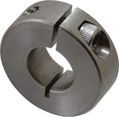 Climax Metal Products - 9/16" Bore, Stainless Steel, One Piece Clamp Collar - 1-5/16" Outside Diam, 7/16" Wide - Apex Tool & Supply