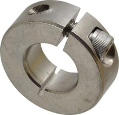 Climax Metal Products - 3/4" Bore, Stainless Steel, One Piece Clamp Collar - 1-1/2" Outside Diam, 1/2" Wide - Apex Tool & Supply