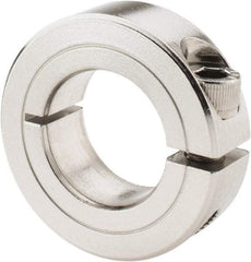 Climax Metal Products - 7/8" Bore, Stainless Steel, One Piece Clamp Collar - 1-5/8" Outside Diam, 1/2" Wide - Apex Tool & Supply