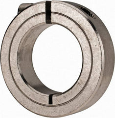 Climax Metal Products - 1-1/8" Bore, Stainless Steel, One Piece Clamp Collar - 1-7/8" Outside Diam, 1/2" Wide - Apex Tool & Supply