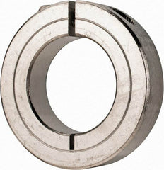 Climax Metal Products - 1-3/16" Bore, Stainless Steel, One Piece Clamp Collar - 2-1/16" Outside Diam, 1/2" Wide - Apex Tool & Supply